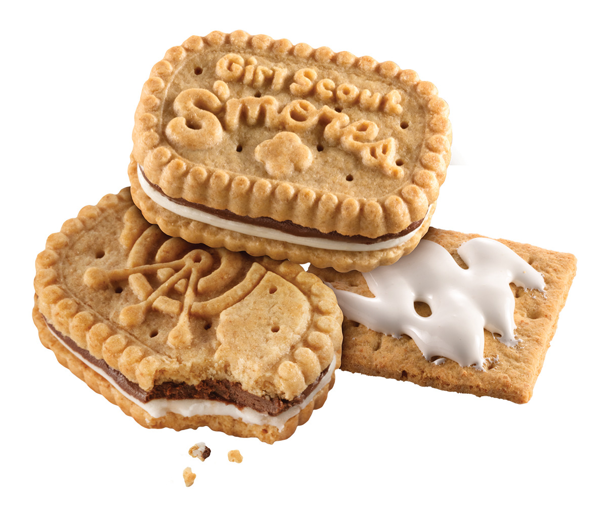 Girl Scout S’mores® | Crunchy graham sandwich cookie with a chocolate and marshmallowy filling